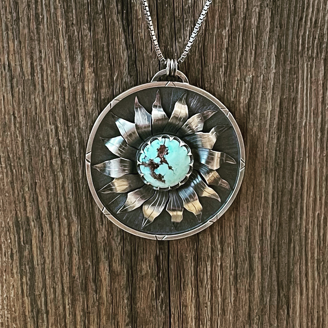 Silver Sunflower Pendant